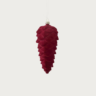 6-inch burgundy velvet pinecone ornament — elegant nature-inspired holiday décor with soft matte finish by Third & Main.