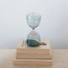 Decorative Glass Hourglass with Black Sand, Iridescent Finish