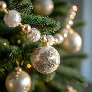 70-inch gold, copper, and pearlescent beaded garland with frosted finish — elegant holiday décor for tree, mantel, or table by Third & Main.