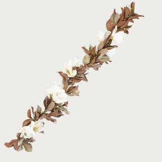 65" Real Touch Brown & Cream Magnolia Garland