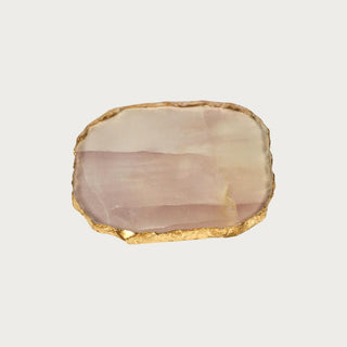 Pink Agate Marble Glass Coaster, Set of 4, Third & Main, Home Decor, Entertaining, Coasters, Luxury, Contemporary Style