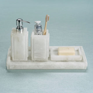 100% Alabaster/ Marble Rectangular Soap Dish, 5.5 inches long, Third & Main, Home Decor, Bathroom Decor, Luxury Bath Decor, Luxury Bathroom, Luxury Decor, Contemporary Decor