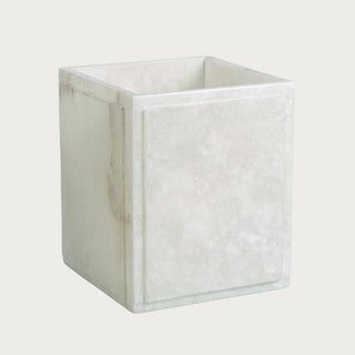 100% alabaster waste bin, 7.5 in x 7.5 in x 8.5 in, Third & Main, Home Decor, Alabaster, Luxury Decor, Luxury Home, Everyday Decor, Bathroom Accessories, Luxury Bathroom, Luxury Bath Decor