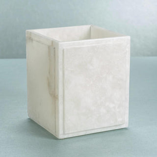 100% alabaster waste bin, 7.5 in x 7.5 in x 8.5 in, Third & Main, Home Decor, Alabaster, Luxury Decor, Luxury Home, Everyday Decor