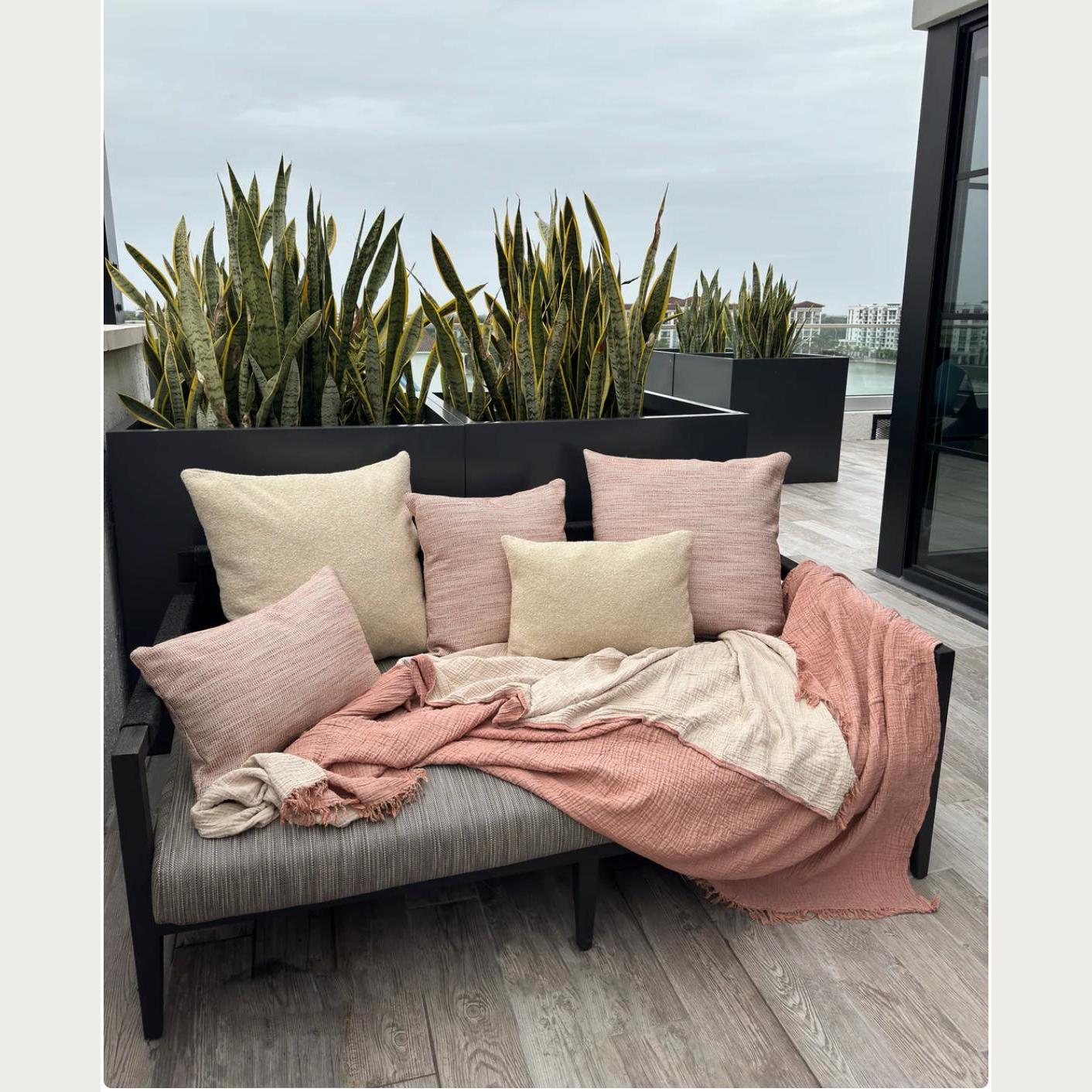 Outdoor Pillow Home Goods Accent Pillows Beige Boucle 24x24 Indoor