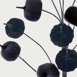 Black Velvet Mini Pumpkin Faux Floral Stem, 38" High, Faux Floral, Halloween Decor, Pumpkin, Home Decor, Halloween, Fall, Third & Main, Autumn