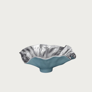 Blue & Silver Aluminum Thanni Bloom Bowl, Home Decor, Third & Main, Serveware 
