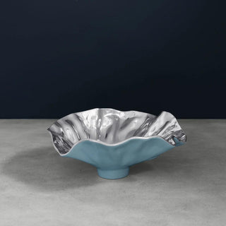 Blue & Silver Aluminum Thanni Bloom Bowl, Home Decor, Third & Main, Serveware