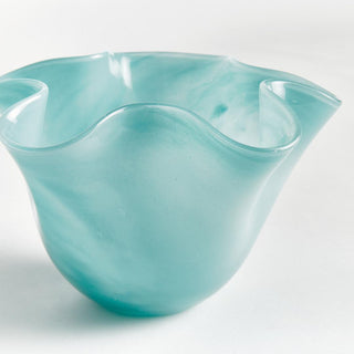 A modern update to the open glass form, the mouth blown organic bowl is made with pot color, not sprayed. A soft light blue watercolor-inspired look.
Dimensions: 7.5 x 7.5 x 5
Material: Glass, Color: Light Blue, Care & Use: Interior use. Handwash glass. Avoid detergents or chemicals that might be harmful to finish.
Third & Main, Home Decor, Spring Decor, Decor, Everyday Decor, Glass, Blue, Handmade, 
