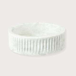 Carved Detail On The Sides Of The Polished Marble Bowl, White, Third & Main, Home Decor, Luxury Decor, Luxury Homes, Contemporary Decor, Every Day Decor, Spring Decor, Summer Decor, Seasonal Decor, Versatile Decor