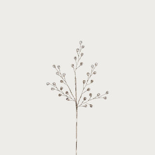 Clear and gold beaded glass berry stem with gold wire — elegant decorative holiday accent in quiet luxury style by Third & Main.