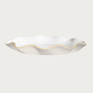Cream and White Round Platter
