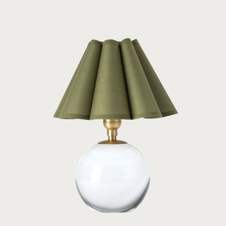 Small crystal glass table lamp with polished nickel accents and flared green lampshade, modern decorative lighting. Natural Brass Finish, Home Decor, Third & Main, Regina Andrews Lighting, Luxury Lighting, Luxury Decor, Contemporary Lighting, Table Lamp, Fall Decor
