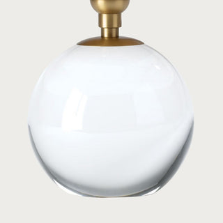 Mini crystal glass table lamp with natural brass accents and natural rattan lampshade, small decorative accent lighting. Third & Main, Home Decor, Regina Andrews Lighting, Luxury Lighting, Table Lamp, Contemporary Decor, Fall Decor, Every day Decor, Everyday Lighting