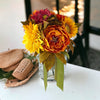 Fall Peony Dahlia & Sunflower Bundle/Bouquet w/ Green Satin Ribbon