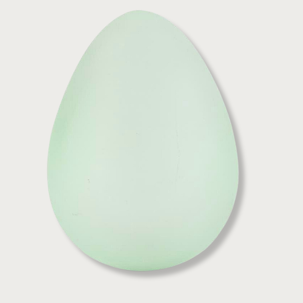 Green Frosted Glass Standing Egg - Large
