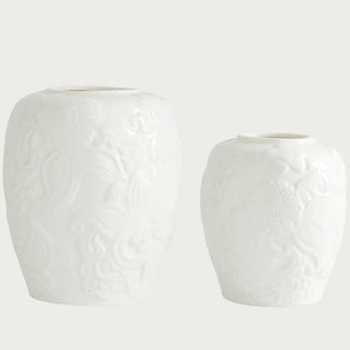 Embossed White Vase (Two Sizes Available), Third & Main, Home Decor, Embossed Vase, Everyday Decor, Spring Decor, Ceramic Vase, Vase, Modern Traditional, Modern Farmhouse