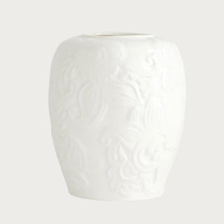Embossed White Vase (Two Sizes Available), Third & Main, Home Decor, Embossed Vase, Everyday Decor, Spring Decor, Ceramic Vase, Vase, Modern Traditional, Modern Farmhouse