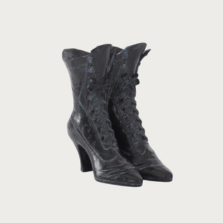 Enchanted Stroll 10.5 inch black resin witch boots décor