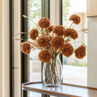 Faux fall puff spray styled in vase