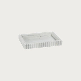 Fluted White Marble Tray, Third & Main, Home Decor, Luxury Decor, Contemporary Decor Bathroom Accessories, Everyday Decor, Spring Decor