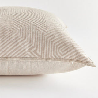 The Geo Square Indoor/ Outdoor Pillow, 24"x24", Textile, Home Decor, Third & Main, Soft, Beige, White, Tan, Cream