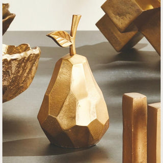 Geometric Style Shaped Golden Pear Sculpture, Fall Decor, Fall, Third & Main, Home Decor, Autumn, Accent Item, Fruit