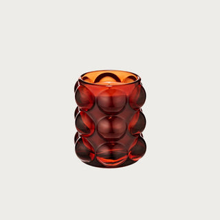 Gilded Citrus Glace Glass Candle- Burgundy Colored Glass Vessel