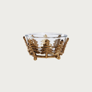 Gold Glass & Alloy Bowl Dimensions: 5.5 in x 3 in