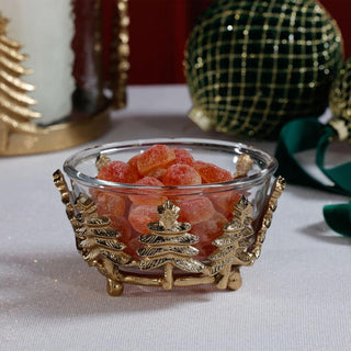 Gold Glass & Alloy Bowl Dimensions: 5.5 in x 3 in