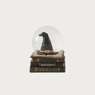 Halloween witch hat snow globe déco