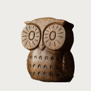 Wood Hand Carved Owl,, Home Decor, Modern Farmhouse Decor, Boho, Third & Main,  Fall Decor
