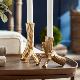 Set of 2 Hyde Gold Taper Candle Holders , Third & Main, Luxe Home Decor, Luxury Home Decor, Luxury Candle Holders, Taper Candle Holders, Home Decor