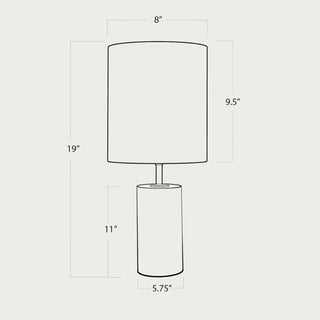 Modern jade stone table lamp with cylindrical base and brass accents, Home Decor, Third & Main, Luxury Decor, Luxury Lighting, Contemporary Decor, Fall Decor