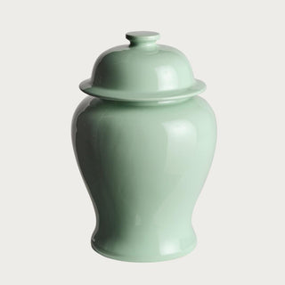 Soft Sage Green High Gloss Ceramic Koa Lidded Ginger Jar, Third & Main, Modern Traditional Style Ginger Jar, Ginger Jar, Contemporary Decor, Traditional Decor, Luxury Home Decor, Pot, Home Decor 