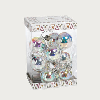 String of colorful glass ball lights that would look beautiful styled on a tree, on a dining room table, in a large hurricane or on a fireplace holiday decorated mantel with Christmas trees and deer. Third & Main home decor.
