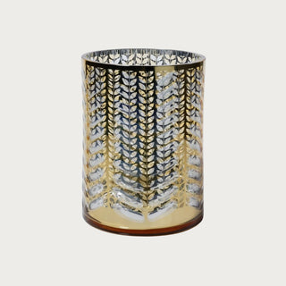 metallic gold hurricane candle holder, etched glass candle holder, gold candle hurricanes, winter home decor, modern farmhouse candlelight accents, three sizes available, Third & main Home Decor, Holiday Decor, Candle Holders, Modern Farmhouse Decor, Contemporary Decor, Luxury Decor, Luxury Living