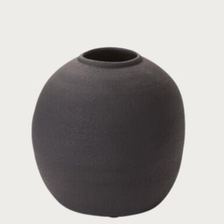 Large Black Round Cement Konos Vase, Vase, Fall Decor, Fall, Winter, Winter Decor, Home Decor, Decor Third & Main