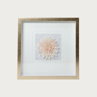 Large framed selenite stone wall decor with gold frame and natural crystal texture in contemporary style