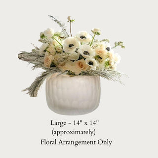 Large custom Premade Floral arrangement by third & Main approximately 14" in diameter. Arrangement only = vase not included.