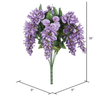 19" Lavender Wisteria Bush, faux floral, home decor, Third & Main, Florals, Stem, Flowers