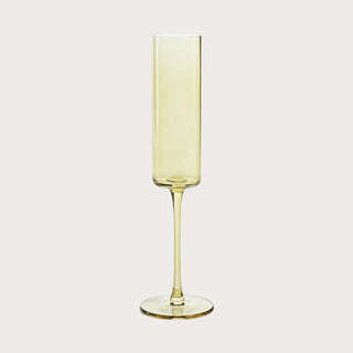 Set of 6 Light Yellow Champagne Flutes, Third & Main, Home Decor, Kitchen and Dining, Celebration Glasses, Barware, Luxury Barware, Entertaining, Luxury Decor, Luxury Decor, Elevated Drink-ware, Modern Farmhouse Decor, Modern Trational Decor, Contemporary Decor