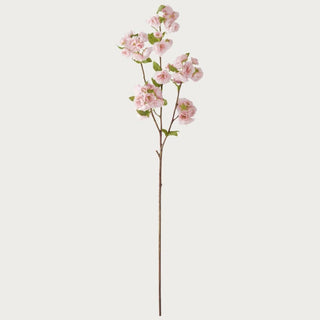 Single 23.5-inch light purple True Bloom real touch blossom stem with soft lavender-pink blooms, green leaves, and a flexible green stem s