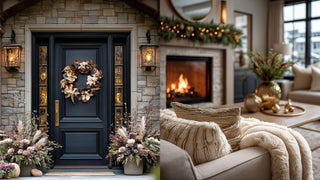 MODERN FARMHOUSE CURATIONS HOME DECOR WREATH THROW BLANKET WINTER