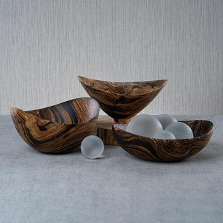 Marbleized Mango Wood Bowl, 11.75 in W x 4 in H, Luxury Mango Wood, Luxury Fall Decor, Versatile Fall Decor, Contemporary Fall Decor, Modern Farmhouse Fall Decor, 