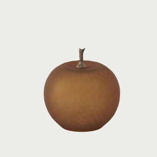 Medium Size Amber Glass Apple with Gold Colored Stem from Third & Main