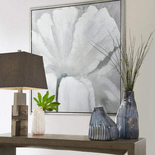 Monica's Blooms presents a white poppy in full, radiant bloom. The petals unfold with expressive brushstrokes in soft shades of white and grey, Wall Art, Third & Main, Home Decor, Spring Decor, Summer Decor, Everyday Decor