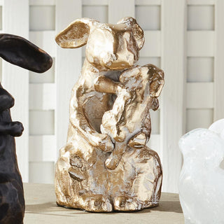 A visual metaphor of a mother's love in a white ash gold finish, this rabbit sculpture is an endearing accent for Spring or all year round. Third & Main, Home Decor, Seasonal Spring Decor, Spring Decor, Easter Decor, Contemporary, Modern Traditional