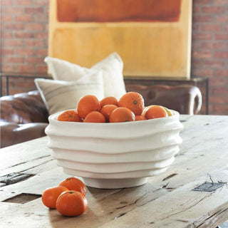Regina Andrew 13" Nabu Metal Bowl, Home Decor, Third & Main, Accent Bowl, Serveware, White Bowl, Texture