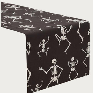 New Without Tags By Pottery Barn  black & White Dancing Skeleton Table Runner, Halloween Decor, Halloween, Table Runner, Home Decor, Decor, ReVive Decor, Third & Main, Up Cycle, Consigment